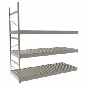 EQUIPTO 1015D52A-PY Bulk Rack With Decking, Add-On, Light-Duty, 60 Inch x 24 Inch x 60 in, Ribbed Steel | CP4HUM 36G029