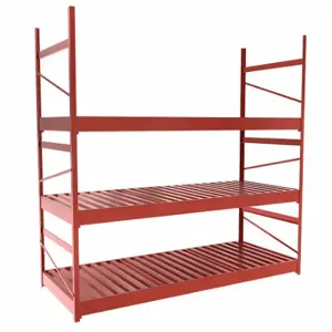 EQUIPTO 1015D52S-RD Bulk Rack With Decking, Starter, Light-Duty, 60 Inch x 24 Inch x 60 in, Ribbed Steel | CP4HWG 36G019