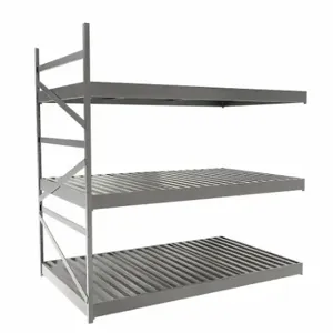 EQUIPTO 1015D53A-GY Bulk Rack With Decking, Add-On, Light-Duty, 60 Inch x 36 Inch x 60 in, Ribbed Steel | CP4HUU 36F991