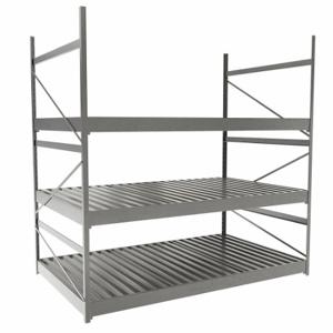 EQUIPTO 1015D53S-GY Bulk Rack With Decking, Starter, Light-Duty, 60 Inch x 36 Inch x 60 in, Ribbed Steel | CP4HWT 36F963