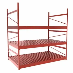 EQUIPTO 1015D53S-RD Bulk Rack With Decking, Starter, Light-Duty, 60 Inch x 36 Inch x 60 in, Ribbed Steel | CP4HWR 36F966