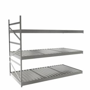 EQUIPTO 1015D63A-GY Bulk Rack With Decking, Add-On, Light-Duty, 72 Inch x 36 Inch x 60 in, Ribbed Steel | CP4HVM 36F959