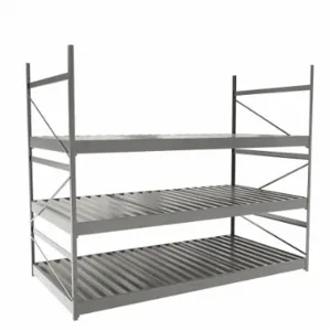 EQUIPTO 1015D63S-GY Bulk Rack With Decking, Starter, Light-Duty, 72 Inch x 36 Inch x 60 in, Ribbed Steel | CP4HXJ 36F955