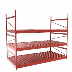 EQUIPTO 1015D63S-RD Bulk Rack With Decking, Starter, Light-Duty, 72 Inch x 36 Inch x 60 in, Ribbed Steel | CP4HXH 36F958