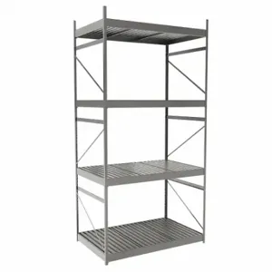 EQUIPTO 1018D40S-GY Bulk Rack With Decking, Starter, Light-Duty, 48 Inch x 30 Inch x 96 in, Ribbed Steel | CP4HVX 36F967