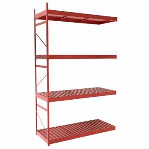 EQUIPTO 1018D52A-RD Bulk Rack With Decking, Add-On, Light-Duty, 60 Inch x 24 Inch x 96 in, Ribbed Steel | CP4HXQ 36F982
