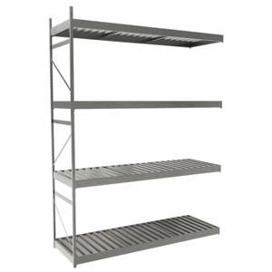 EQUIPTO 1018D62A-GY Bulk Rack With Decking, Add-On, Light-Duty, 72 Inch x 24 Inch x 96 in, Ribbed Steel | CP4HVE 36F947