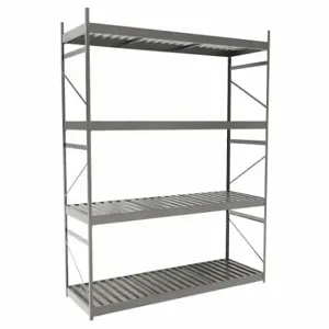 EQUIPTO 1018D62S-GY Bulk Rack With Decking, Starter, Light-Duty, 72 Inch x 24 Inch x 96 in, Ribbed Steel | CP4HWZ 36F935