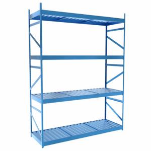 EQUIPTO 1018D62S-RB Bulk Rack With Decking, Starter, Light-Duty, 72 Inch x 24 Inch x 96 in, Ribbed Steel | CP4HXA 36F937