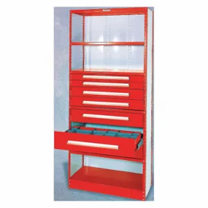 EQUIPTO 4208DN-RB Metal Shelving, Standalone, Heavy-Duty, 36 x 18 Inch Size, 84 Inch Overall Ht, 3 Shelves | CP4HZW 36F864