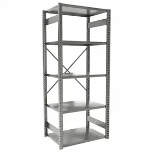 EQUIPTO 665-5S-GY Metal Shelving, Starter, Heavy-Duty, 36 x 24 Inch Size | CP4JBE 36G084