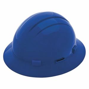 ERB SAFETY 19266 Hard Hat, Full Brim Head Protection, ANSI Classification Type 1, Class E, Blue | CP4JEC 483R15