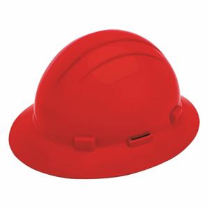 ERB SAFETY 19284 Hard Hat, Full Brim Head Protection, ANSI Classification Type 1, Class E, Red, No Graphics | CP4JEE 483R17
