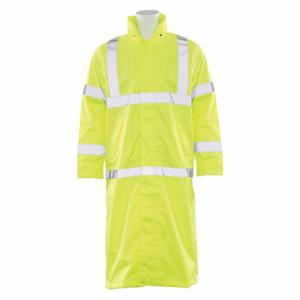 ERB SAFETY 62031 Long Rain Coat, Class 3, Hi-Viz, Lime, 2XL | CP4JDB 59ZH97