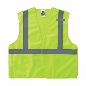 ERGODYNE 21077 Vest, ANSI Class 2, 2XL/3XL, Lime Polyester, Hook-and-Loop | CP4JMD 322A59
