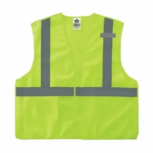 ERGODYNE 21077 Vest, ANSI Class 2, 2XL/3XL, Lime Polyester, Hook-and-Loop | CP4JMD 322A59