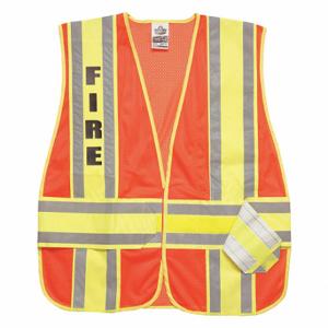 ERGODYNE 21386-FR Fire Vest, Safety Vest ANSI Class Class 2, Orange, Polyester, 2XL Vest Size | CP6NDM 3NFV1