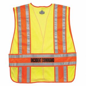 ERGODYNE 21396-SO Incident Co mmand Vest, Safety Vest ANSI Class Class 2/Type R, Lime, Polyester Mesh | CP4JKN 3NGP1