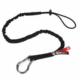 ERGODYNE 3100-BLK10 Tool Lanyard, Std Tether, Carabiner Attachment, 1 Attachment Pts, Tether | CU4GNU 785TY2