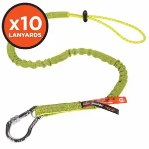 ERGODYNE 3100-HV10 Tool Lanyard, Std Tether, Carabiner Attachment, 1 Attachment Pts, Tether | CU4GNR 785TY3