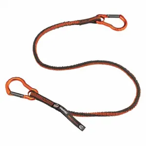 ERGODYNE 3110F(x) Shock Absorbing Tool Lanyard, Gray/Orange, Carabiner, Aluminum, Hand Tools | CP4JLG 52NN41