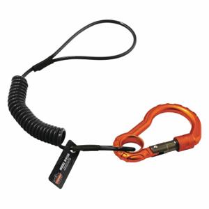 ERGODYNE 3156 Spiral-Lanyard, Schwarz, Karabiner, Aluminium, Handwerkzeuge | CP4JKE 55EE62