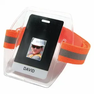 ERGODYNE 3386HV Arm Band ID/Badge Holder, Hi-Vis Org | CV4KUN 42DF86