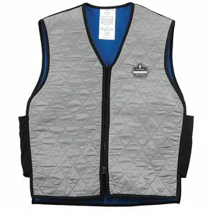 ERGODYNE 6665 Cooling Vest, Evaporative - Soak, 2Xl, Gray, Nylon, Up To 4 Hr, Zipper, 4 Hours, Soak | CP4JJM 256VX5