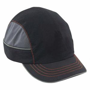 ERGODYNE 8950XL Anstoßkappe, Baseball-Kopfschutz mit kurzer Krempe, Schwarz, Klettverschluss, XL passend für Hutgröße | CU2ZEH 462P30