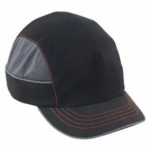 ERGODYNE 8950XL Bump Cap, Short Brim Baseball Head Protection, Black, Hook-and-Loop, XL Fits Hat Size | CU2ZEH 462P30