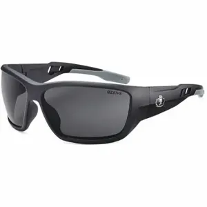 ERGODYNE BALDR-AF Safety Glasses, Polarized, Traditional Frame, Full-Frame, Gray, Black, Black | CU2ZGB 458P42