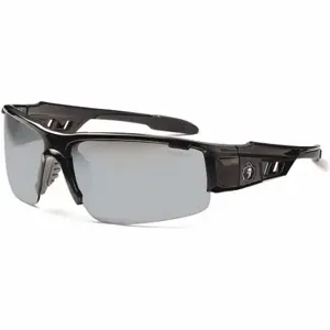 ERGODYNE DAGR Safety Glasses, Polarized, Traditional Frame, Half-Frame, Gray Mirror, Black | CU2ZHR 458P85