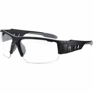 ERGODYNE DAGR Safety Glasses, Polarized, Traditional Frame, Half-Frame, Black, Black, Unisex | CU2ZHM 458P94