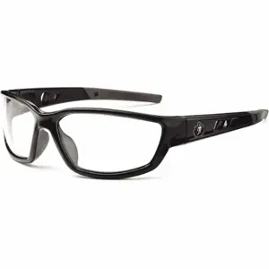 ERGODYNE KVASIR Safety Glasses, Traditional Frame, Black, Black, M Eyewear Size, Unisex | CU2ZJJ 458R02