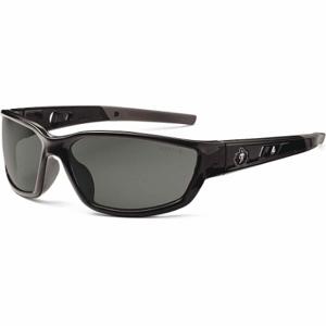 ERGODYNE KVASIR Schutzbrille, traditioneller Rahmen, grau, schwarz, schwarz, M Brillengröße, Unisex | CU2ZJL 458R03