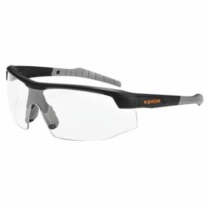 ERGODYNE SKOLL Safety Glasses, Traditional Frame, Half-Frame, Black, Black, M Eyewear Size | CU2ZJQ 458P25