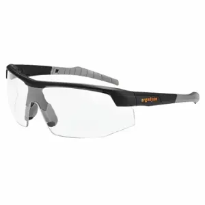 ERGODYNE SKOLL Safety Glasses, Traditional Frame, Half-Frame, Black, Black, M Eyewear Size | CU2ZJQ 458P25