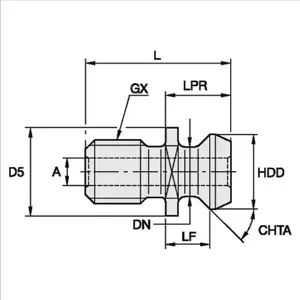 ERICKSON RK50CV Retention Knob, Cat50 Taper Size, 1-8 Thread Size, 45 Deg. Angle Radius, Coolant Through | CP4QWK 314JL5