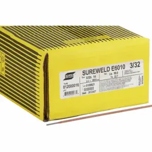 ESAB 812000016 Stick Electrode, Carbon Steel, E6010, 3/32 Inch x 14 Inch, 50 lb, Sureweld 6010 | CP4UCL 400G28