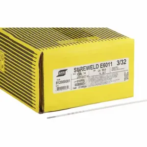 ESAB 812000081 Stick Electrode, Carbon Steel, E6011, 3/32 Inch x 14 Inch, 50 lb, Sureweld 6011 | CP4UCX 400G34