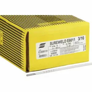 ESAB 812000131 Stick Electrode, Carbon Steel, E6011, 3/16 Inch x 14 Inch, 50 lb, Sureweld 6011 | CP4UCV 400G39