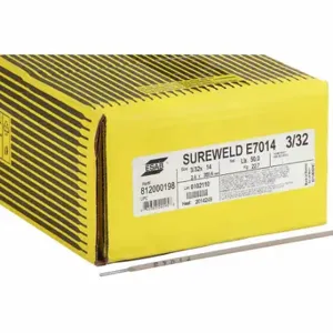 ESAB 812000198 Stick Electrode, Carbon Steel, E7014, 3/32 Inch x 14 Inch, 50 lb, Sureweld 7014 | CP4UDG 400G44