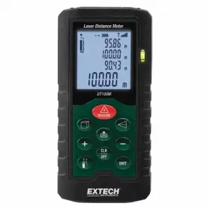 EXTECH DT100M Laser Distance Meter, 330 ft Max Measuring Distance, ±0.08 in, AAA, Indoor/Outdoor | CP4VPT 453A45