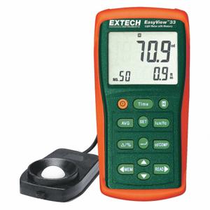 EXTECH EA33-NIST Light Meter, NIST, LCD, Color/Cosine Correction | CP4VPY 485F10