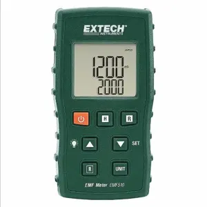 EXTECH EMF510 Gauss Meter, 200/2000mG/20/200uT, +/-5% Accuracy, 30 to 300 Hz, Backlit LCD | CN2TDP 480823 / 1H144