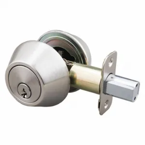 EZ FLO 57782 Deadbolt, 3, Satin Nickel, Kwikset Kw1, Keyed Different, Multi-Family | CP4VUV 491T64