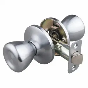 EZ FLO 57790 Knob Lockset, 3, Tulip, Satin Chrome, Not Keyed | CP4VVP 491T74