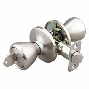 EZ FLO 57794 Knob Lockset, 3, Tulip, Satin Nickel, Kwikset Kw1, Different | CP4VVR 491T77