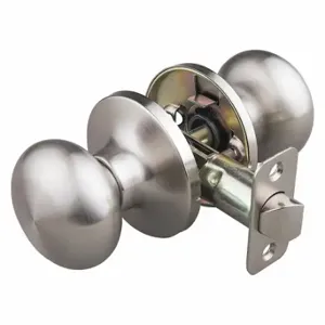 EZ FLO 57844 Knob Lockset, 3, Flat, Satin Nickel, Not Keyed, Knob | CP4VVK 491T87