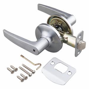EZ FLO 57848 Door Lever Lockset, Grade 3, Straight, Satin Chrome, Kw1, Keyed Different | CP4VVA 491T91